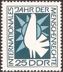 The dove representing right to peace.