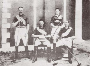 Churchill, second from the right, in polo gear. Bangalore, 1896.