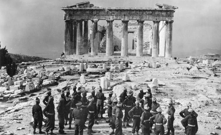Indian Army troops tour Acropolis, Athens, 1944. NAM. 1990-08-65-211. Courtesy of National Army Museum.