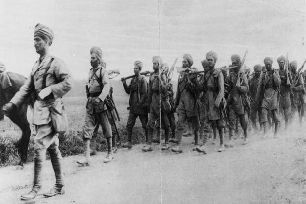 Indian infantrymen in France in October 1914 during WorldWar I. Photo: Hulton Archive/Getty Images