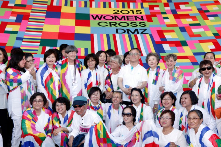 Women Cross DMZ international delegation with South Korean organizers, May 24, 2015.