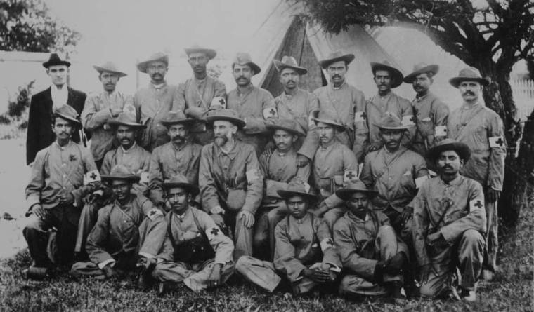 Gandhi in the Indian Ambulance Corps during the Boer War. Courtesy of the Wire.