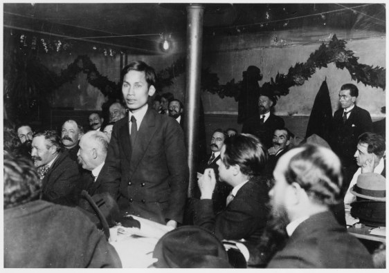 Nguyen Ai Quoc (the later Ho Chi Minh) speaking at the foundational congress of the French Communist Party, Tours, December 1920