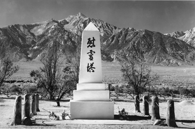 Ansel Adams, Monument in Cemetery, Mt. Williamson, 1943. Courtesy of Photographic Travelling Exhibitions.