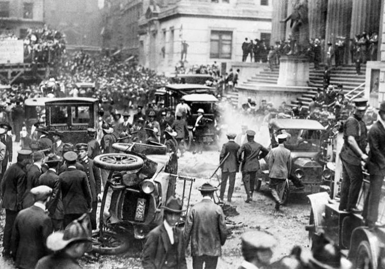 Aftermath of the Wall Street explosion in 1920. Source: Getty