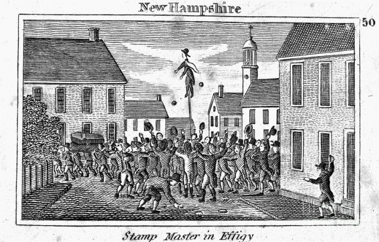 News of the Stamp Act enraged many colonists and ignited riots in some of the major towns. British efforts to tax the colonists to help pay for the defence of the empire would ultimately push many into outright rebellion.