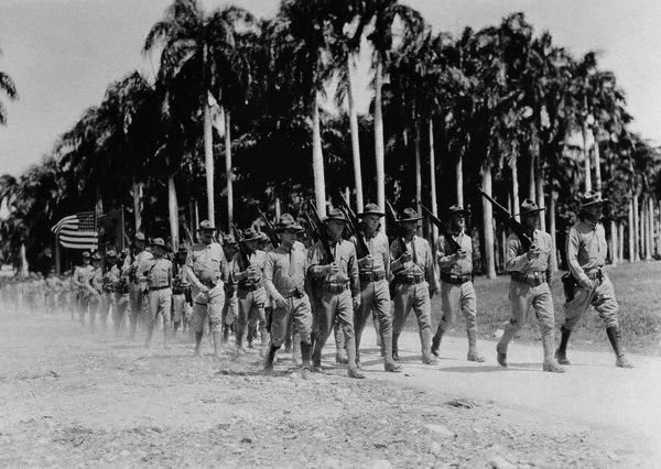 U.S. Marines marching in Haiti, 1934 (Photo: Bettmann/Corbin)