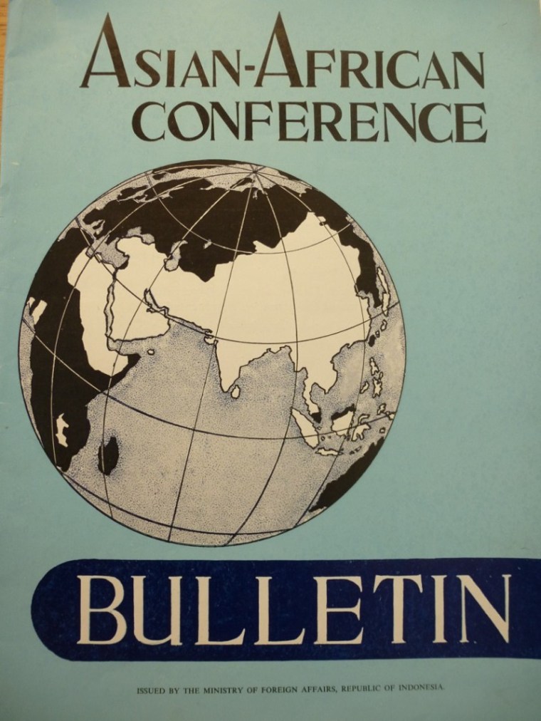 Copy of the Asian-African Conference Bulletin held at the Foreign Affairs Archives in Belgium. The Indonesian government produced a Bulletin on the Bandung Conference, intended to bolster its prestige, 1955.