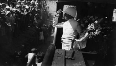 Sir Herbert Samuel inaugurating the Jaffa-Jerusalem railway, 5 Oct 1920 (Prints and photographs division of the Library of Congress, Washington, D.C.)