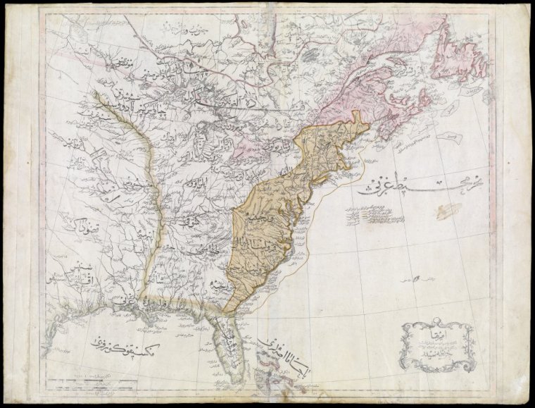 Map of the United States -- Title in Ottoman Turkish.] 1803. Courtesy of the Osher Map Library, University of Southern Maine.